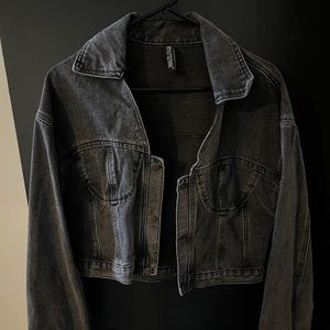 Women's Charcoal Gray Denim Jean Jacket Size M